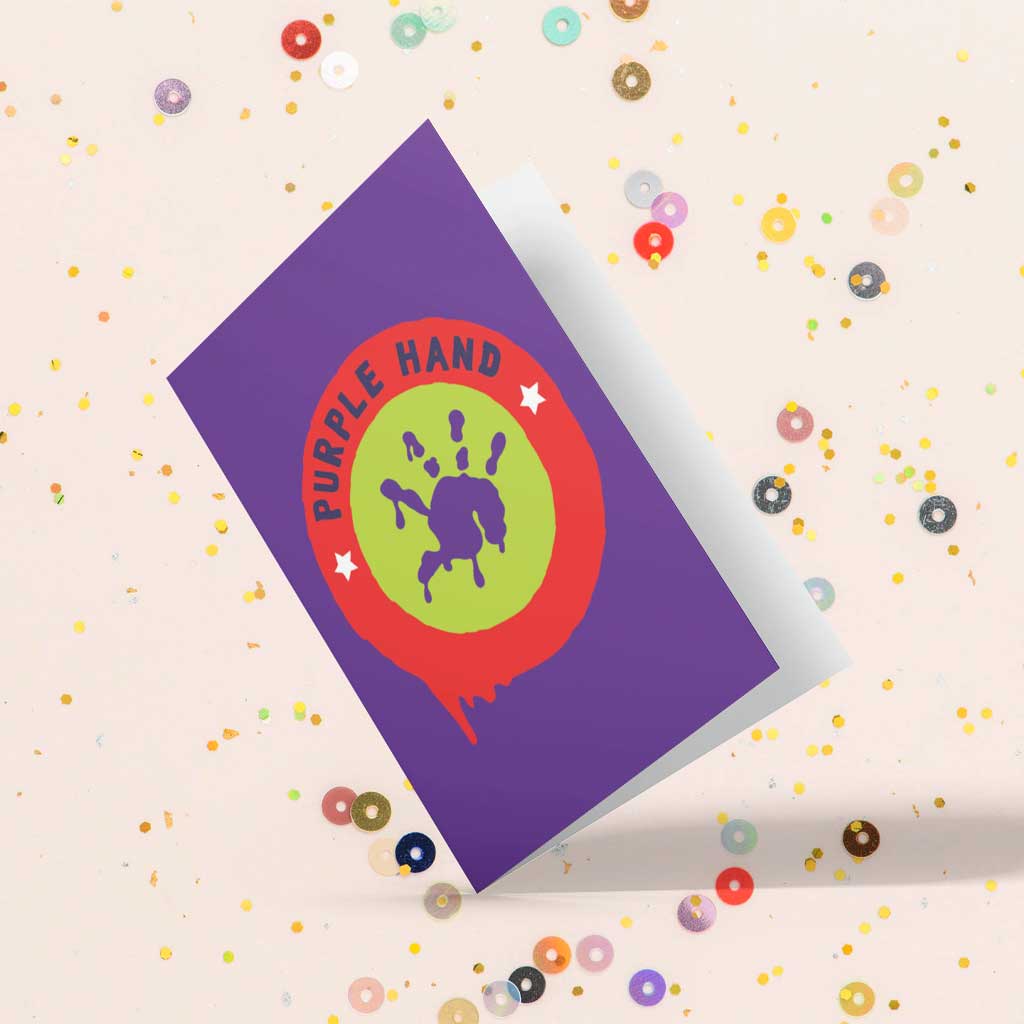 Purple Hand Greeting Card