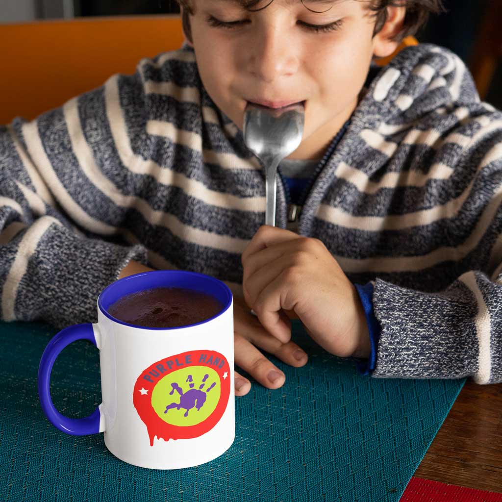 Purple Hand Porcelain Mug