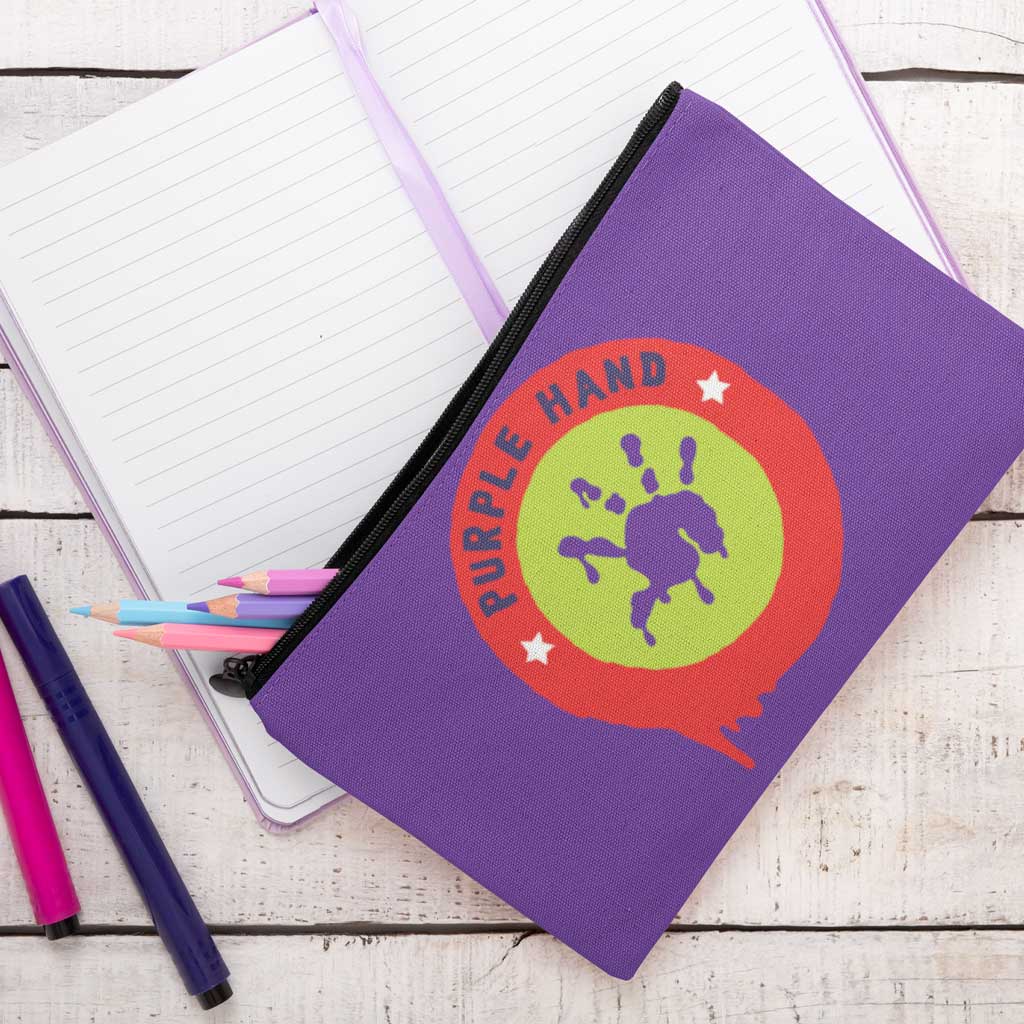 Purple Hand Pencil Case