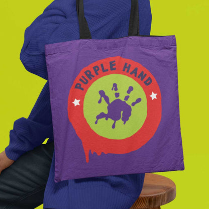 Purple Hand Tote Bag