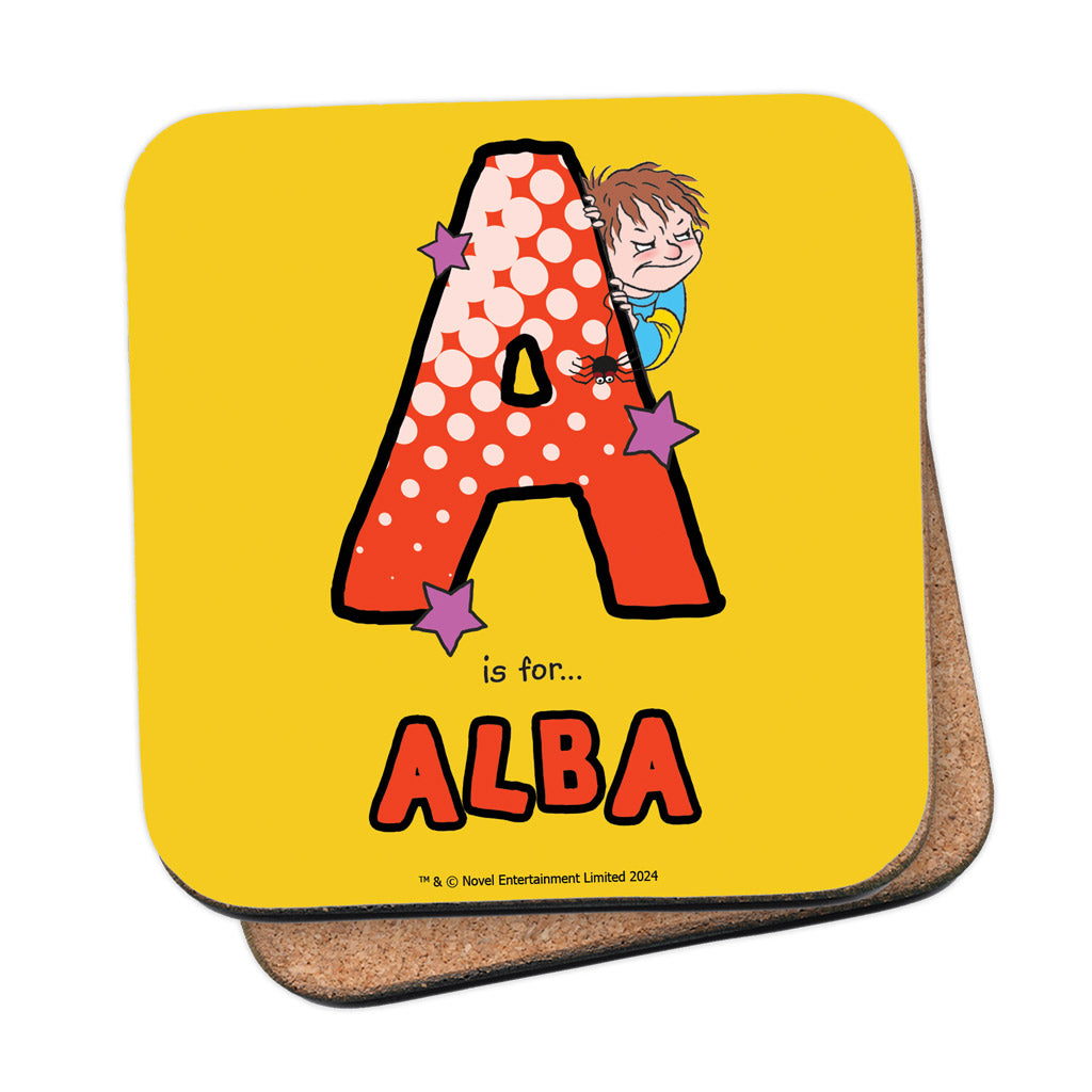 Horrid Henry Personalised Alphabet Coaster - A