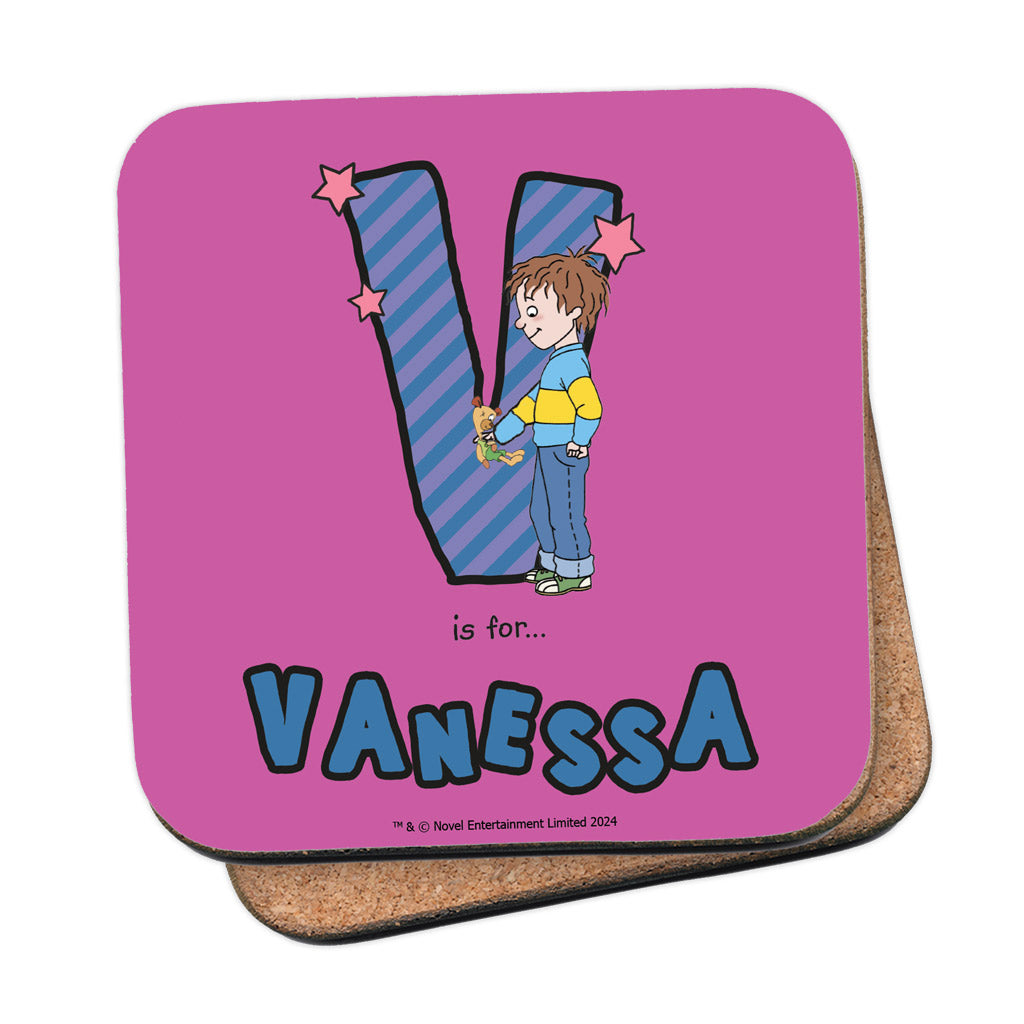 Horrid Henry Personalised Alphabet Coaster - V